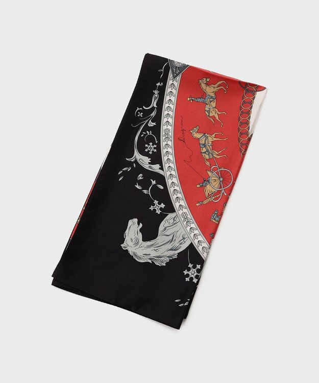 GRACE CONTINENTAL ホースプリントスカーフ ブラック