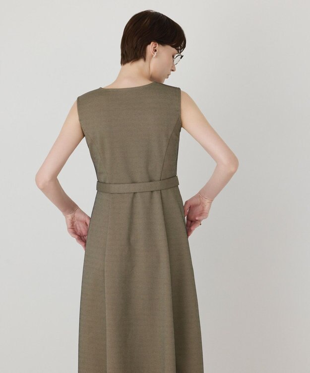 GRACE CONTINENTAL フレア切替カットワンピース ベージュ