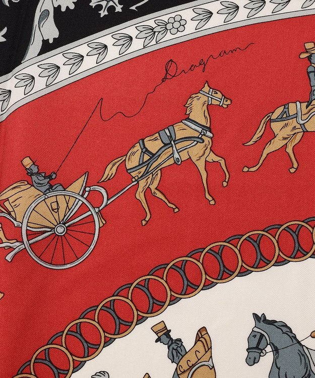 GRACE CONTINENTAL ホースプリントスカーフ ブラック