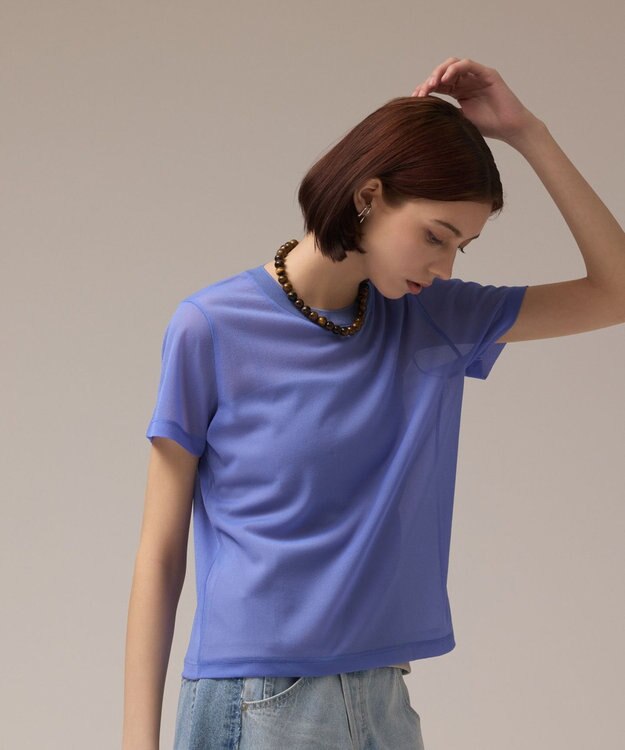 GRACE CONTINENTAL シアーカットトップ ブルー