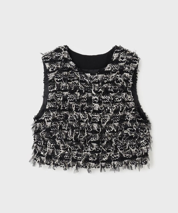 GRACE CONTINENTAL コンパクトフリンジベスト マルチ