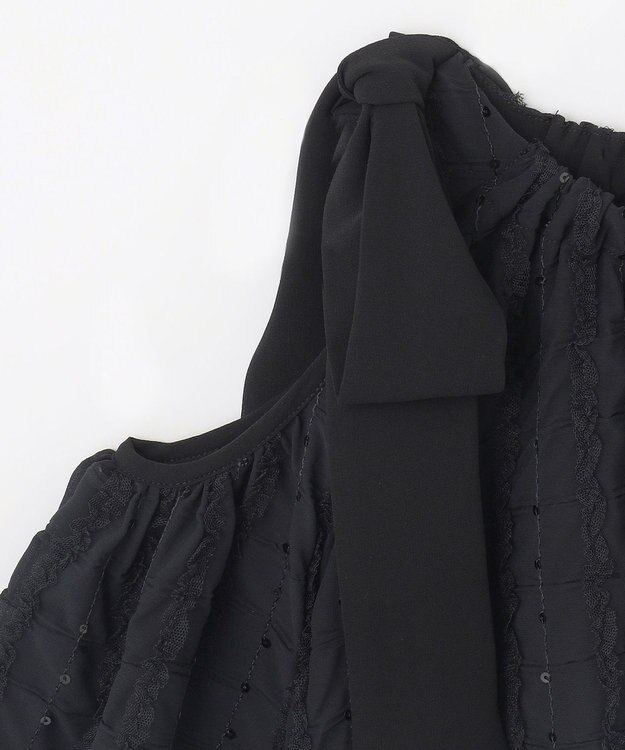 GRACE CONTINENTAL チュールフリルフレアトップ ブラック
