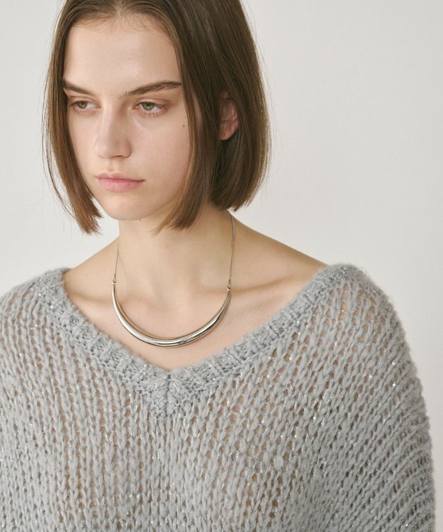 GRACE CONTINENTAL メタルカーブチョーカー シルバー