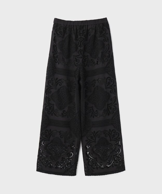 GRACE CONTINENTAL パネル刺繍パンツ ブラック