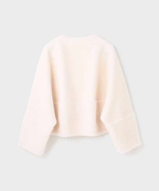 GRACE CONTINENTAL ノーカラーフェイクムートンジャケット キナリ