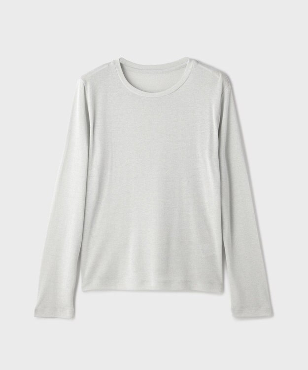 GRACE CONTINENTAL ラメクルーカットトップ ホワイト