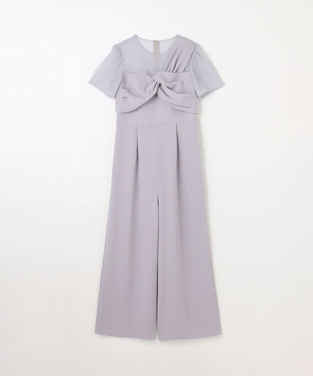 GRACE CONTINENTAL ドレープリボンサロペット グレー