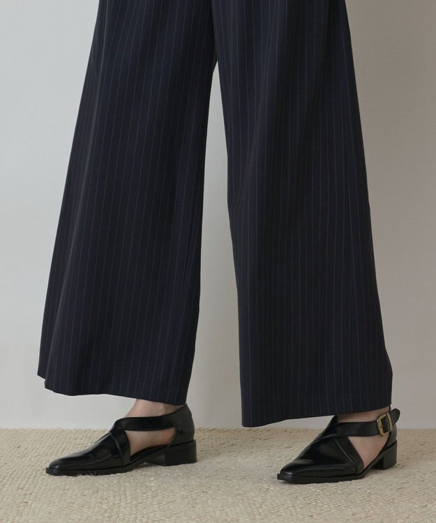 GRACE CONTINENTAL タックワイドパンツ ストライプ