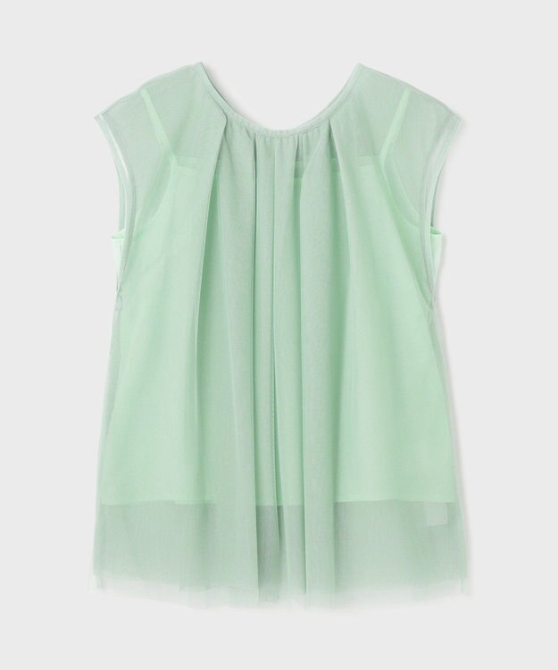 GRACE CONTINENTAL チュールタックノースリーブ ライトグリーン