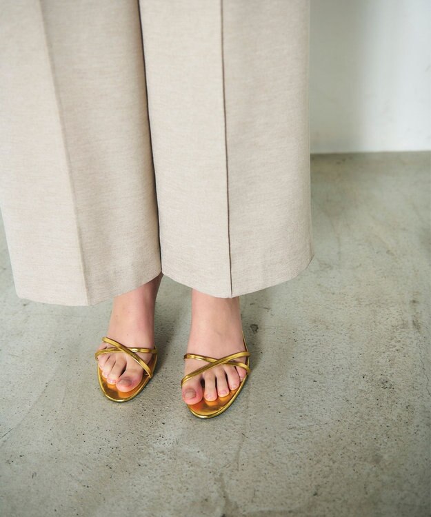 GRACE CONTINENTAL 麻調ベルトサロペット ベージュ