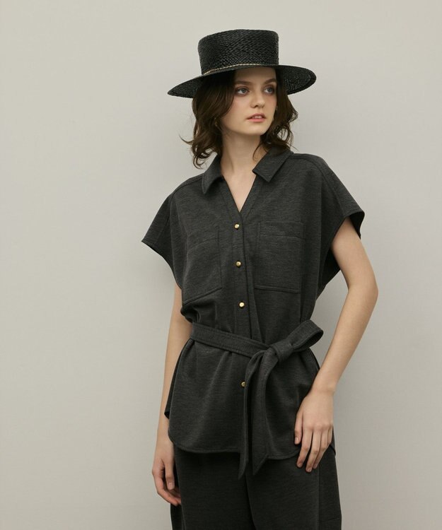 GRACE CONTINENTAL ジャージワークシャツ グレー