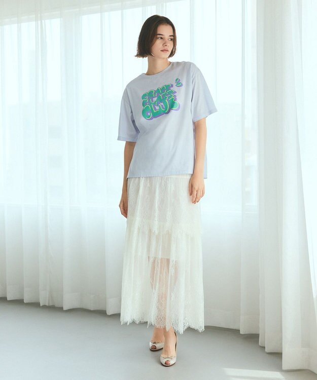 GRACE CONTINENTAL レース切替ティアードスカート キナリ