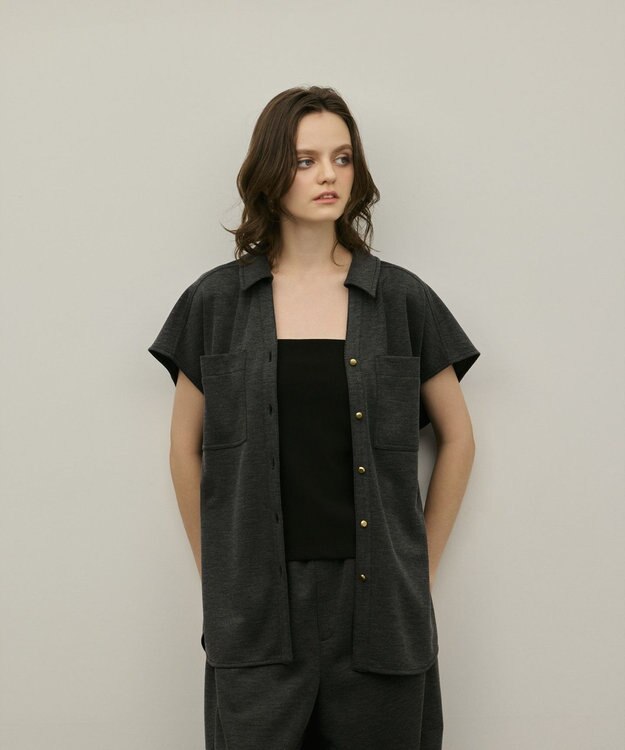 GRACE CONTINENTAL ジャージワークシャツ グレー