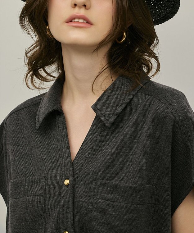 GRACE CONTINENTAL ジャージワークシャツ グレー