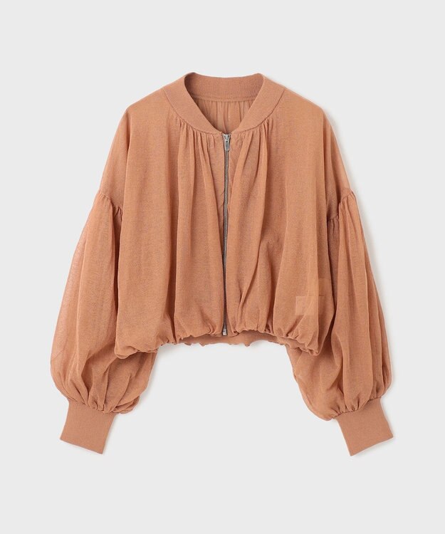 GRACE CONTINENTAL シアーニットバルーンジャケット ピンク