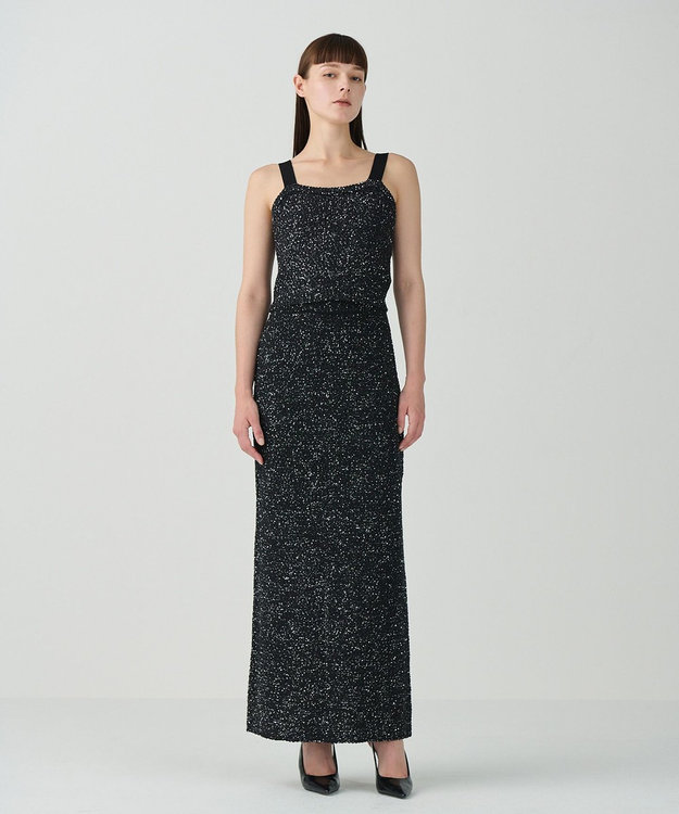 GRACE CONTINENTAL シャイニーニットキャミ ブラック