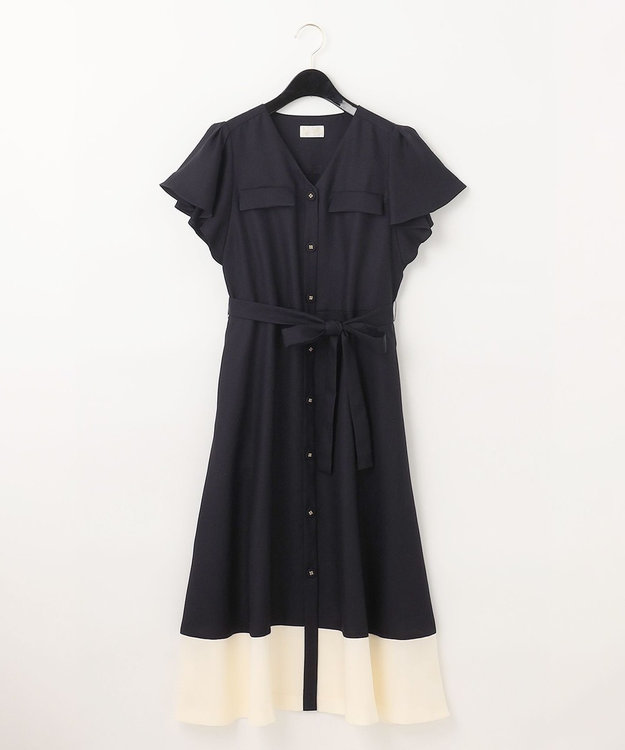 21ss グレースコンチネンタル　クラス　バイカラー　ワンピース リネンライクバイカラーワンピース / GRACE CONTINENTAL | GRACE