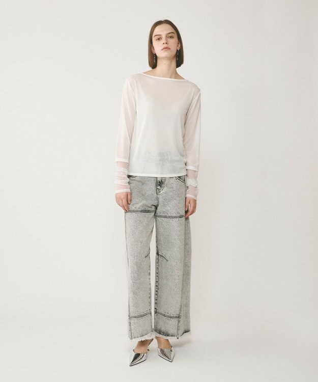 GRACE CONTINENTAL シアーアセテートカットトップ ホワイト