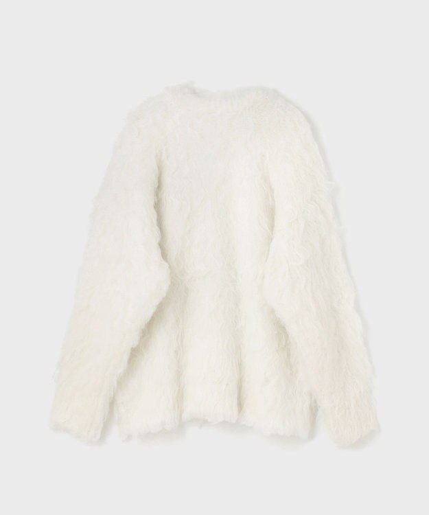 GRACE CONTINENTAL シャギーニットカーディガン ホワイト