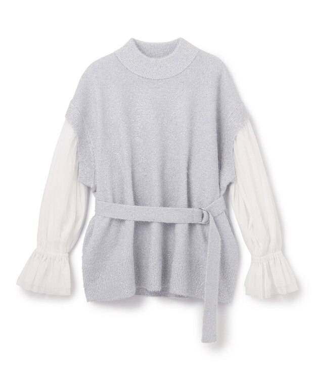 GRACE CONTINENTAL フェザーニットコンビトップ ホワイト