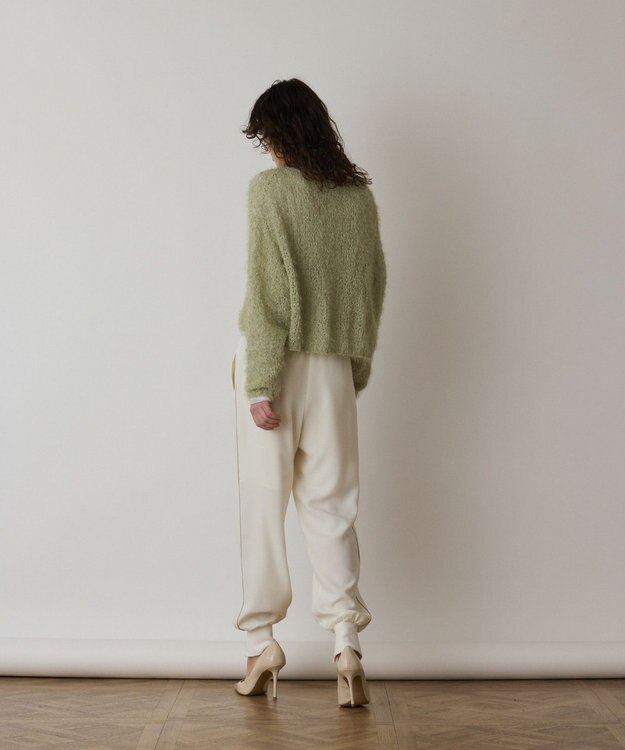 GRACE CONTINENTAL フィルムヤーンニットトップ ライトグリーン