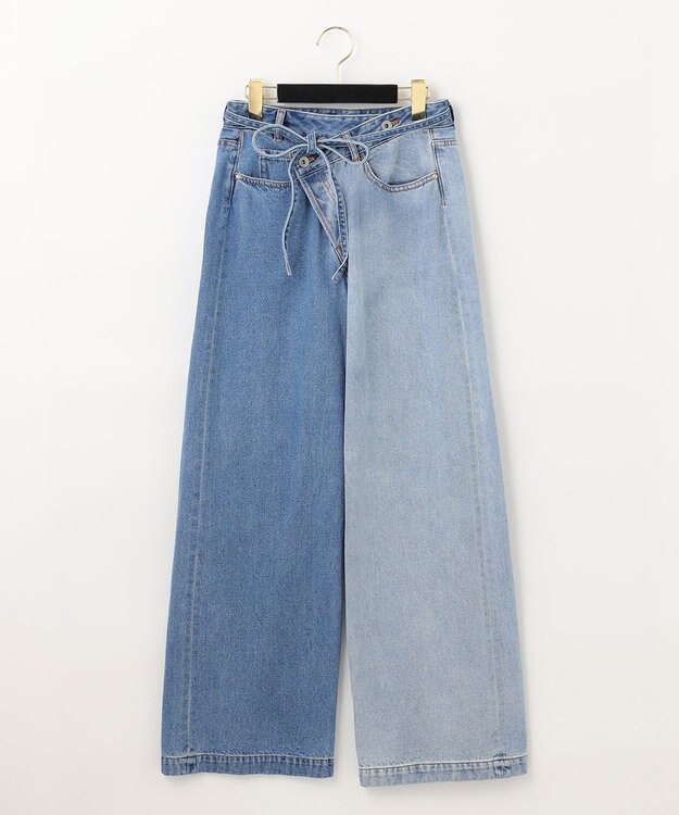 GRACE CONTINENTAL ワイドデニムパンツ バイカラー
