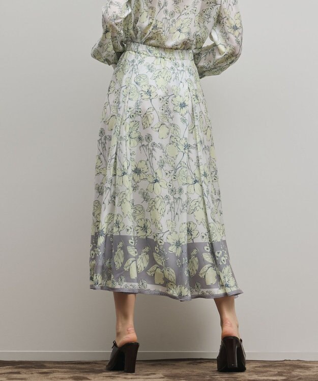 GRACE CONTINENTAL フルーツフラワープリントスカート イエロー