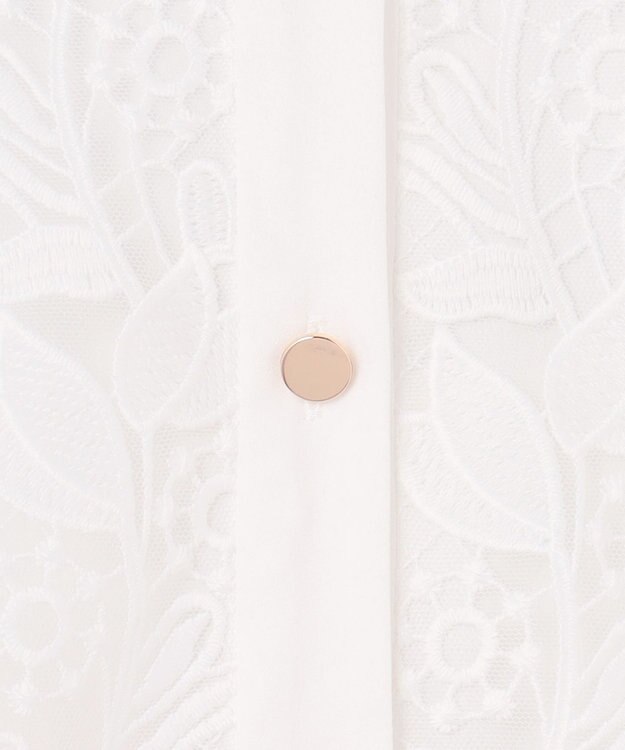 GRACE CONTINENTAL ストライプフラワー刺繍ワンピース ホワイト