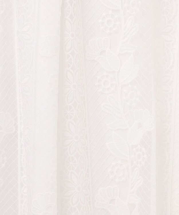 GRACE CONTINENTAL ストライプフラワー刺繍ワンピース ホワイト