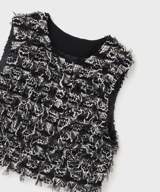 GRACE CONTINENTAL コンパクトフリンジベスト マルチ