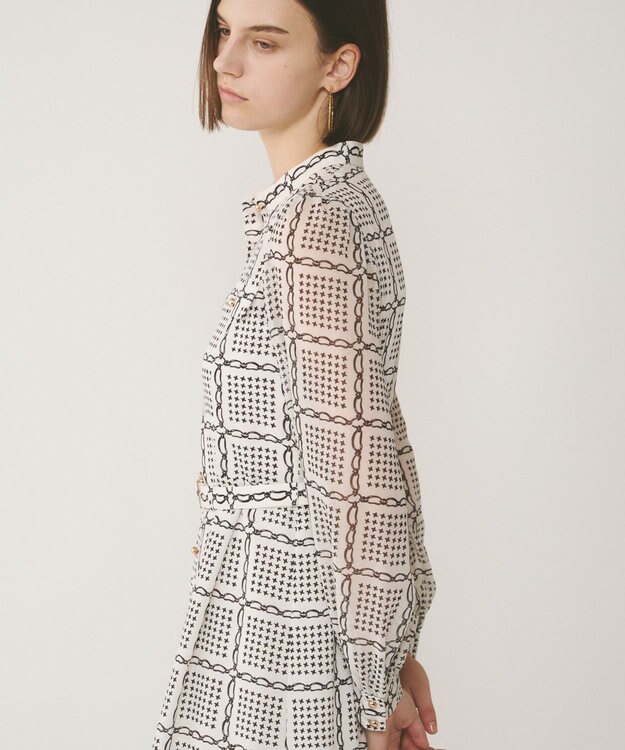 GRACE CONTINENTAL チェーンチェックプリントワンピース キナリ