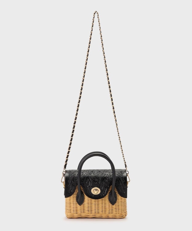 GRACE CONTINENTAL Micro RattanBag ブラック
