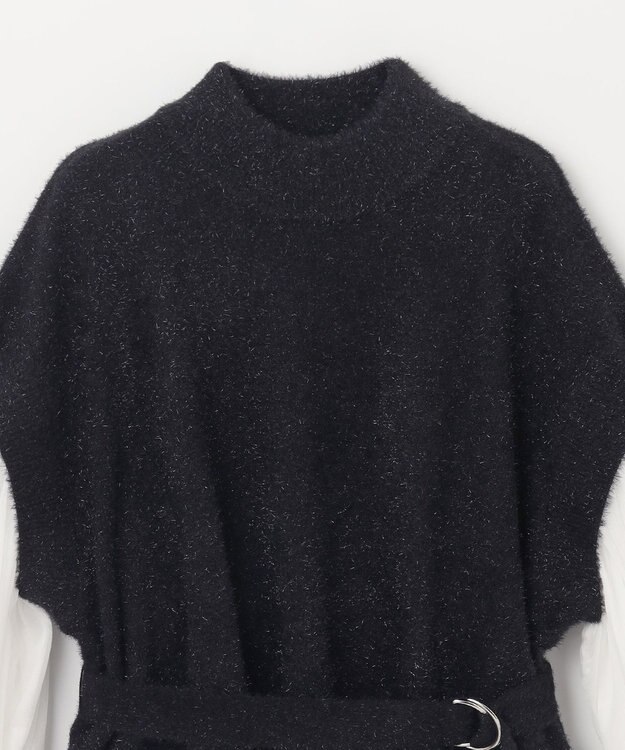 GRACE CONTINENTAL フェザーニットコンビトップ ブラック