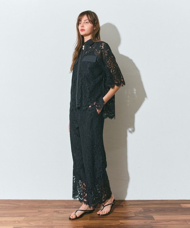 GRACE CONTINENTAL レースイージーパンツ ブラック