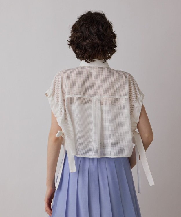 GRACE CONTINENTAL メッシュポンチョシャツ ホワイト