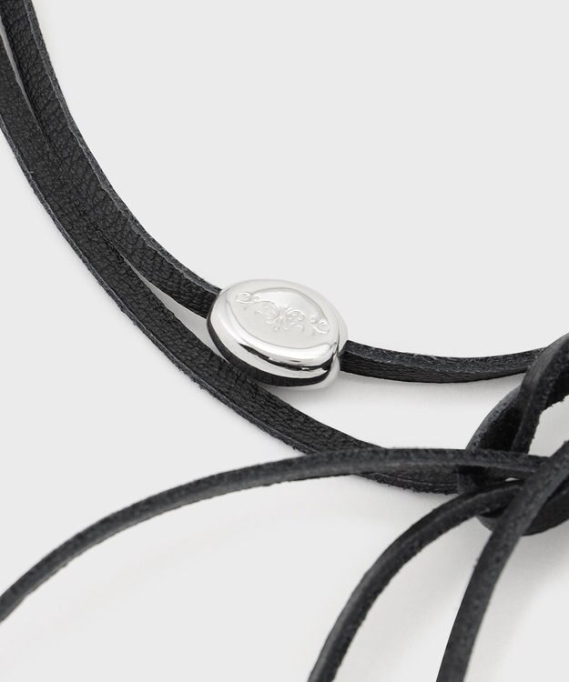 GRACE CONTINENTAL レザーロングチョーカー ブラック