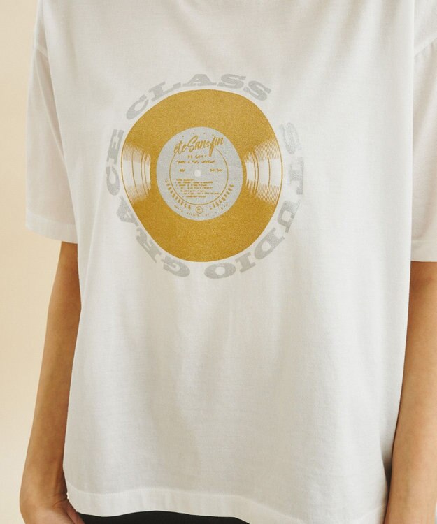 GRACE CONTINENTAL レコードプリントTシャツ ゴールド