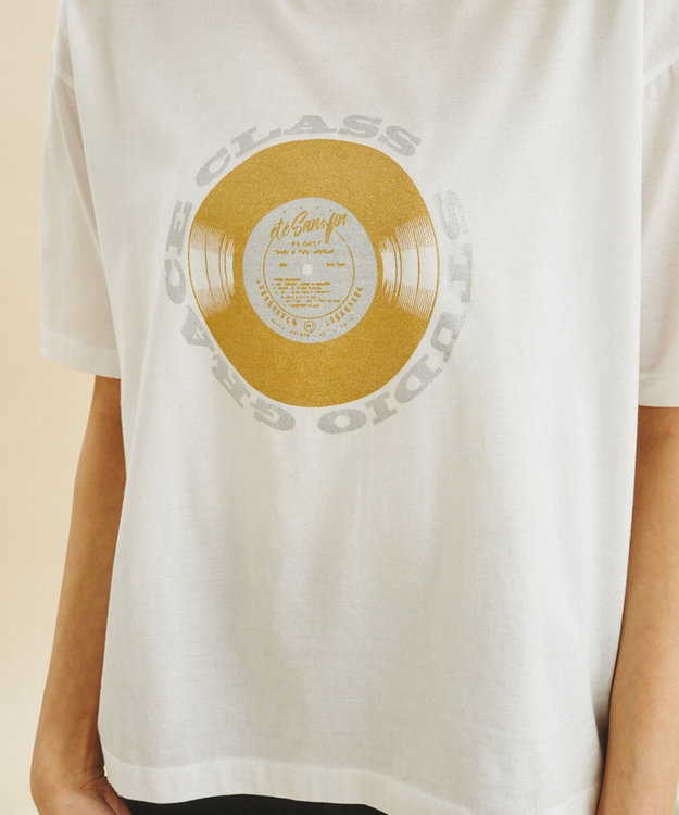 GRACE CONTINENTAL レコードプリントTシャツ ゴールド