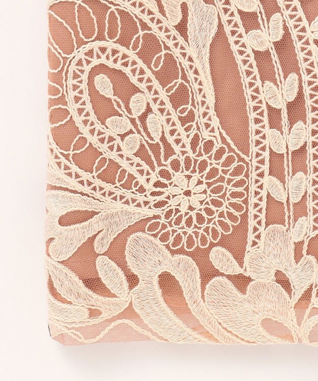 GRACE CONTINENTAL オーガン袖コード刺繍ドレス ピンク