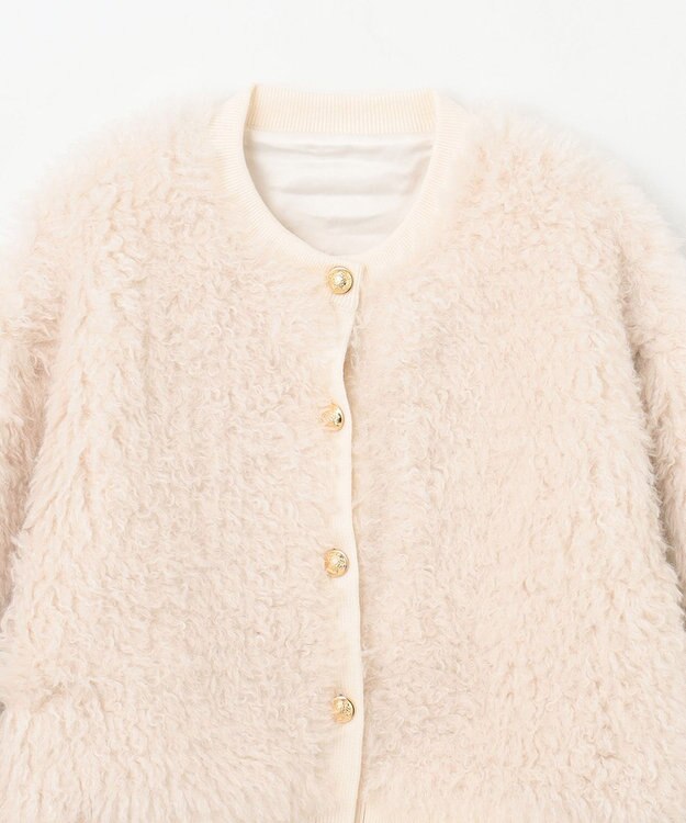 GRACE CONTINENTAL フェイクファーニットカーディガン ホワイト