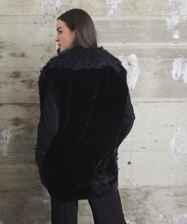 GRACE CONTINENTAL 【LOU ANDREA】フェイクポケットジレ ブラック