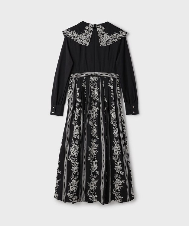 GRACE CONTINENTAL パターン刺繍ワンピース ブラック