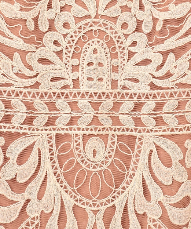 GRACE CONTINENTAL オーガン袖コード刺繍ドレス ピンク