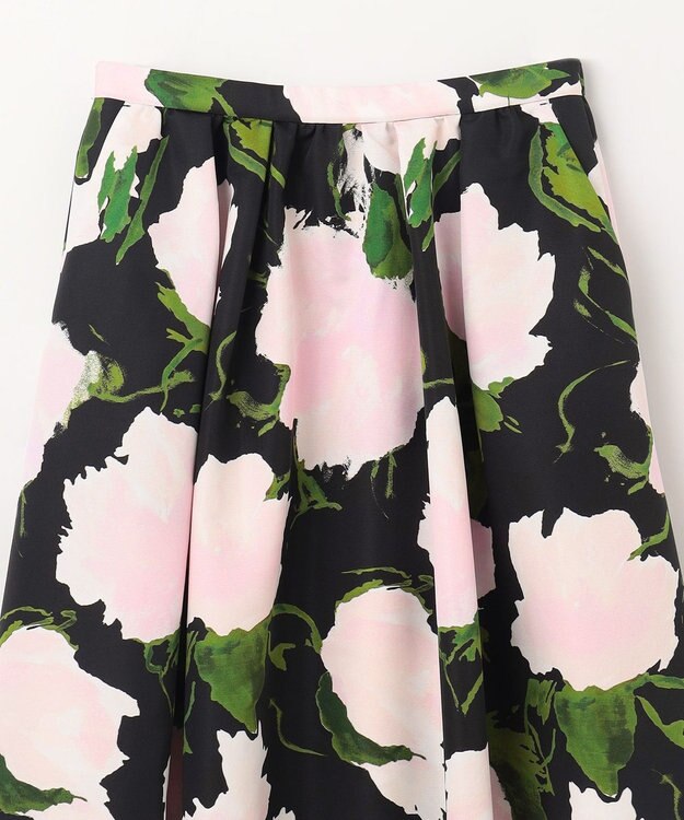 GRACE CONTINENTAL グログランボタニカルスカート ブラック