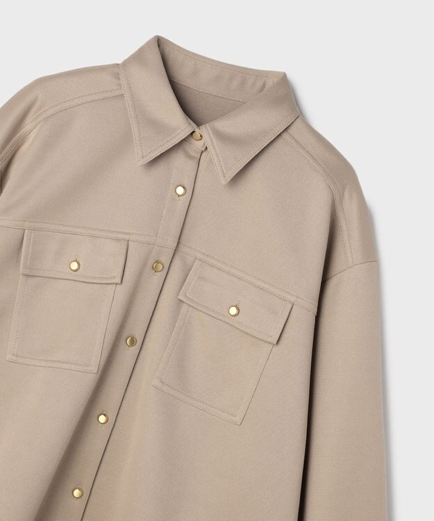 GRACE CONTINENTAL ジャージビッグシャツ ベージュ