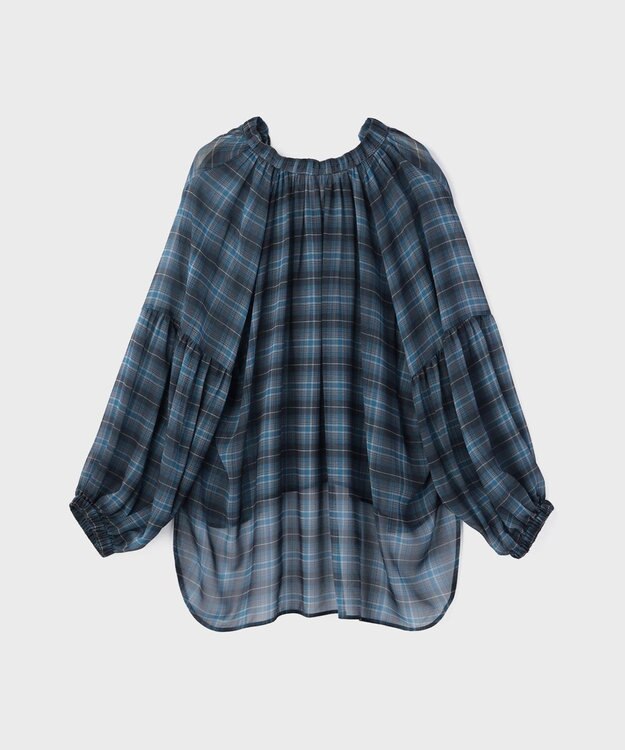 GRACE CONTINENTAL チェックカフタントップ ブルー