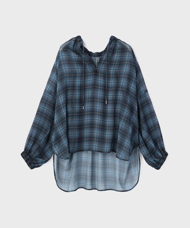 GRACE CONTINENTAL チェックカフタントップ ブルー
