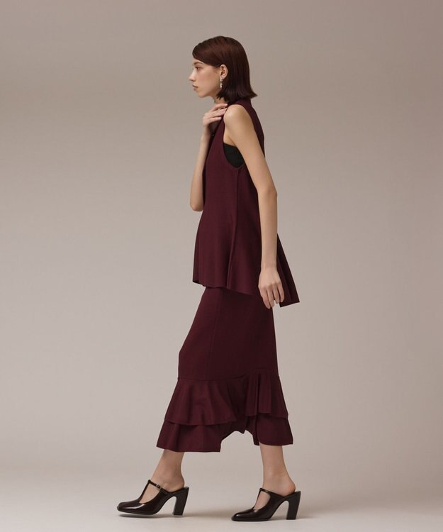 GRACE CONTINENTAL ビジューニットベスト ボルドー