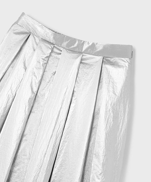 GRACE CONTINENTAL タックロングスカート シルバー