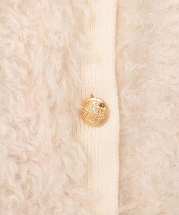 GRACE CONTINENTAL フェイクファーニットカーディガン ホワイト